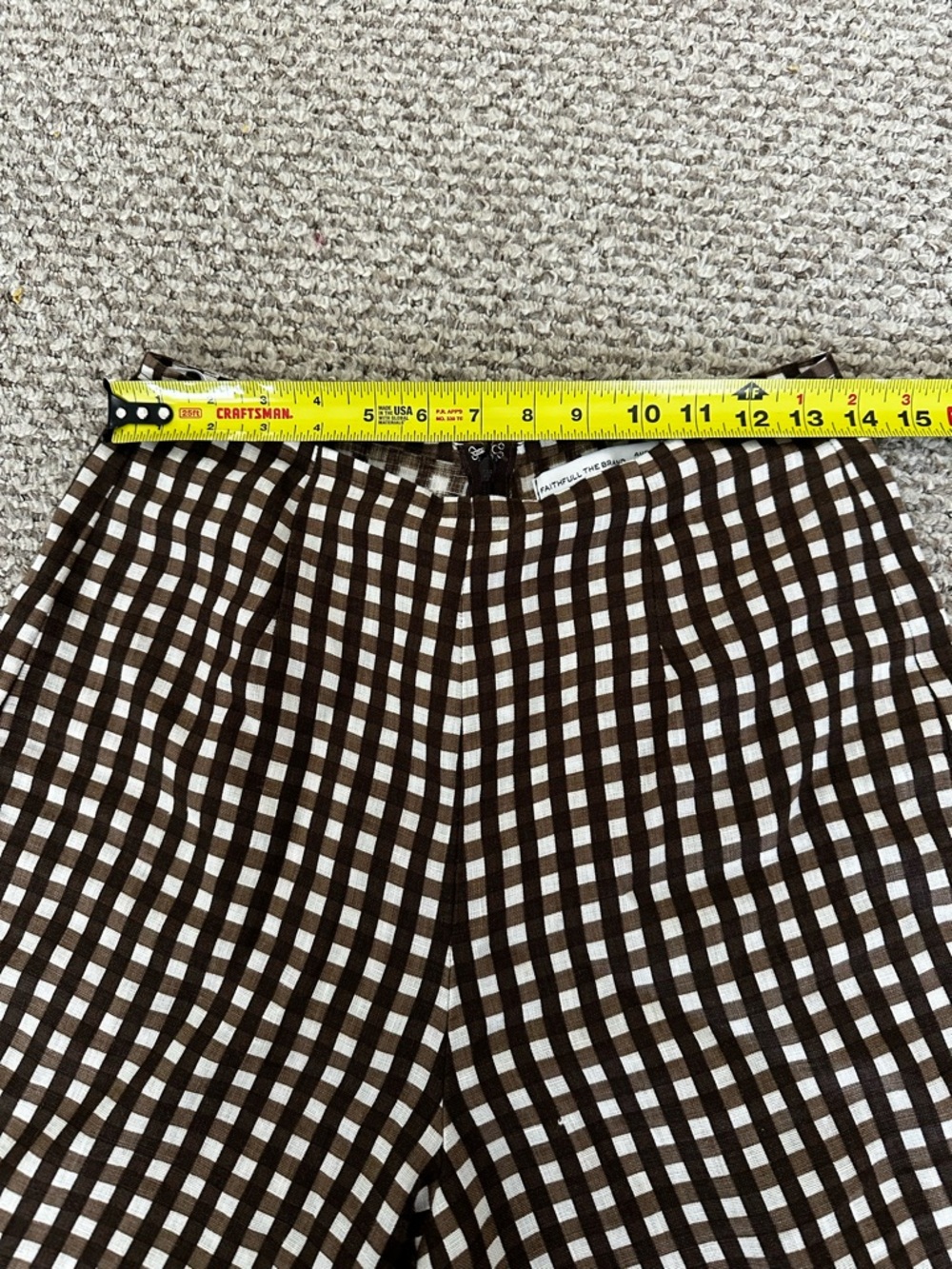 Faithfull the Brand Brown and White Gingham Wide-Leg Pants - Picture 7 of 7